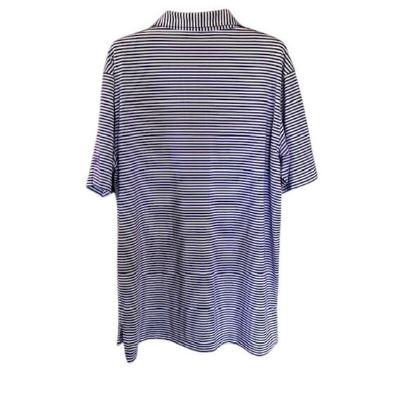 Peter Millar Summer Comfort Purple & White Striped Polo Shirt - Size Large - Picture 5 of 8